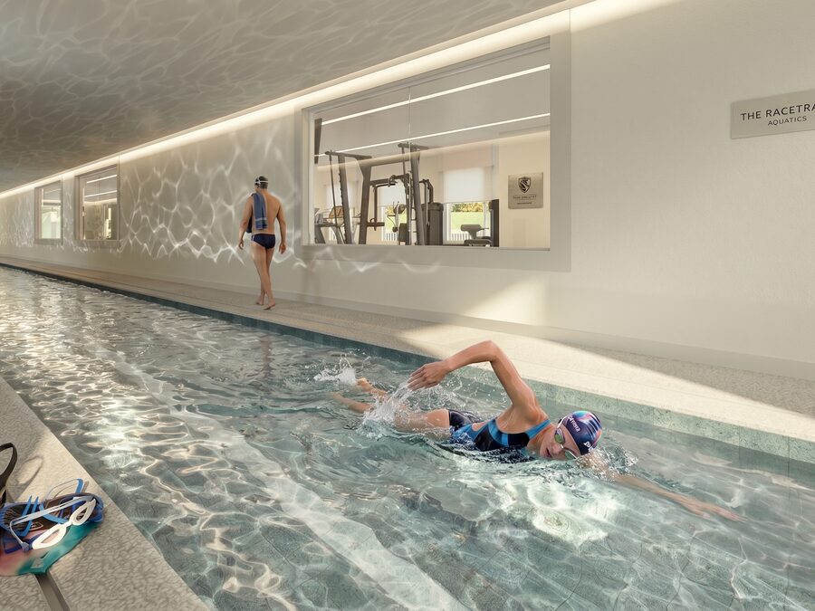 Piscina coberta com raia semiolímpica